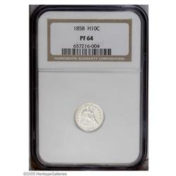 1858 H10C PR64 NGC. Sharply struck, with bright proof 1858[H10C] PR64 NGC.