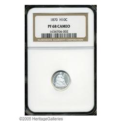 1870 H10C PR68 Cameo NGC. Crisp well defined details s 1870[H10C] PR68 Cameo NGC.