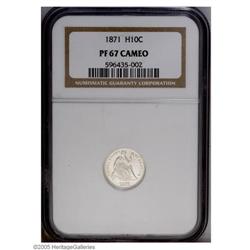 1871 H10C PR67 Cameo NGC. A deeply reflective specimen 1871[H10C] PR67 Cameo NGC.