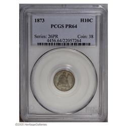 1873 H10C PR64 PCGS. Light cobalt-blue and grayish-ora 1873[H10C] PR64 PCGS.