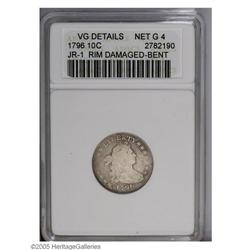 1796 10C VG Details--Rim Damaged, Bent--ANACS. Net Goo 1796[10C] VG Details--Rim Damaged, Bent--ANAC