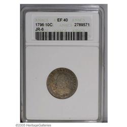 1796 10C XF40 ANACS. JR-6, R.3. Golden-brown, aqua, an 1796[10C] XF40 ANACS.