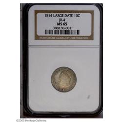 1814 10C Large Date MS65 NGC. JR-4, R.2. Medium gray s 1814[10C] Large Date MS65 NGC.