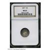 Image 3 : 1857 10C MS65 NGC. This richly toned example displays 1857[10C] MS65 NGC.