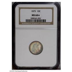 1875 10C MS64 S NGC. Nicely defined with silver and p 1875[10C] MS64 [S NGC.