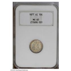 1877-CC 10C MS65 NGC. Worth a substantial premium over 1877-CC[10C] MS65 NGC.