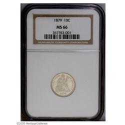 1879 10C MS66 NGC. One of a tiny original mintage of o 1879[10C] MS66 NGC.