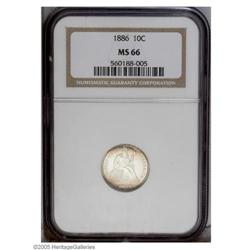 1886 10C MS66 NGC. Sparkling luster with scattered gol 1886[10C] MS66 NGC.