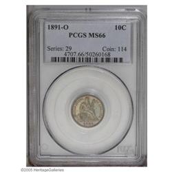 1891-O 10C MS66 PCGS. Sharply struck and fully lustrou 1891-O[10C] MS66 PCGS.