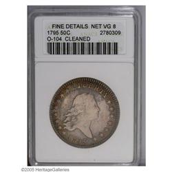 1795 50C 2 Leaves--Cleaned--ANACS. Fine Details, Net V 1795[50C] 2 Leaves--Cleaned--ANACS. Fine Deta