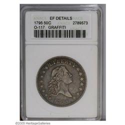 1795 50C 2 Leaves --Graffiti--ANACS. EF Details. O-117 1795[50C] 2 Leaves --Graffiti--ANACS. EF Deta