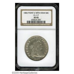 1806 50C Pointed 6, Stem XF45 NGC. O-121, R.4. 1806[50C] Pointed 6, Stem XF45 NGC.
