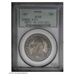 1807 50C Draped Bust XF40 PCGS. O-110, R.2. A pleasing 1807[50C] Draped Bust XF40 PCGS.