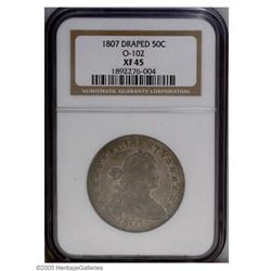 1807 50C Draped Bust XF45 NGC. O-102, R.2. The blanket 1807[50C] Draped Bust XF45 NGC.
