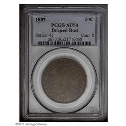 1807 50C Draped Bust AU50 PCGS. O-106, R.3. The obvers 1807[50C] Draped Bust AU50 PCGS.
