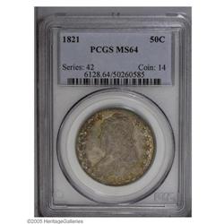 1821 50C MS64 PCGS. O-101, R.1. One of the finest exam 1821[50C] MS64 PCGS.