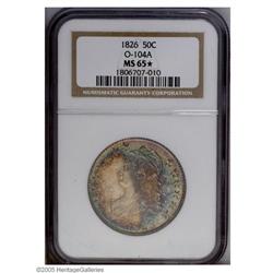 1826 50C MS65 S NGC. O-104A, R.3. Intense aqua blue a 1826[50C] MS65 [S NGC.