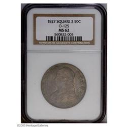 1827 50C Square Base 2 MS62 NGC. O-125, R.2. An attrac 1827[50C] Square Base 2 MS62 NGC.