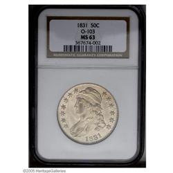 1831 50C MS63 NGC. O-103, R.1. Lustrous and sharply st 1831[50C] MS63 NGC.