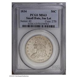 1834 50C Small Date, Small Letters MS63 PCGS. O-114, R 1834[50C] Small Date, Small Letters MS63 PCGS