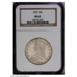 1835 50C MS63 NGC. Wisps of light gold toning visit lu 1835[50C] MS63 NGC.