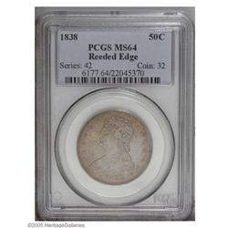 1838 50C MS64 PCGS. Bright orange-gold toning over mos 1838[50C] MS64 PCGS.