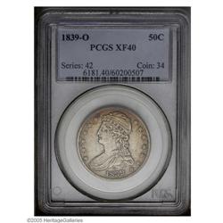 1839-O 50C XF40 PCGS. Medium tan-gold and magenta colo 1839-O[50C] XF40 PCGS.