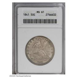 1841 50C MS61 ANACS. Possessing medium iridescent gray 1841[50C] MS61 ANACS.