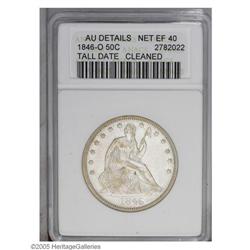 1846-O 50C Tall Date AU Details--Cleaned--ANACS. Net X 1846-O[50C] Tall Date AU Details--Cleaned--AN
