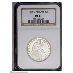 1854-O 50C Arrows MS61 NGC. Generally well struck and 1854-O[50C] Arrows MS61 NGC.