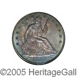 1855 50C Arrows MS64 NGC. Deep ocean-blue and oliv 1855[50C] Arrows MS64 NGC.