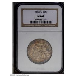 1856-O 50C MS64 NGC. Medium golden-brown, lilac, and e 1856-O[50C] MS64 NGC.