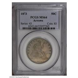1873 50C Arrows MS64 PCGS. WB-107, Small Arrows. Dusky 1873[50C] Arrows MS64 PCGS.