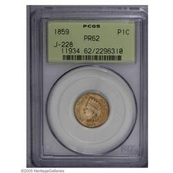 1859 P1C Indian Cent, Judd-228, Pollock-272, R.1, PR62 1859[P1C] Indian Cent, Judd-228, Pollock-272,