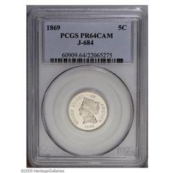 1869 5C Five Cents, Judd-684, Pollock-763, R.5, PR64 C 1869[5C] Five Cents, Judd-684, Pollock-763, R