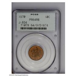 1870 10C Ten Cents, Judd-834, Pollock-924, High R.6, P 1870[10C] Ten Cents, Judd-834, Pollock-924, H