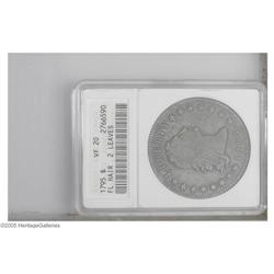 1795 S$1 Flowing Hair, Two Leaves VF20 ANACS. B-1, BB 1795[S$1] Flowing Hair, Two Leaves VF20 ANACS.