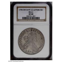 1796 S$1 Small Date, Large Letters XF40 NGC. B-4, BB-6 1796[S$1] Small Date, Large Letters XF40 NGC.