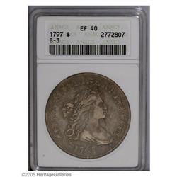 1797 S$1 10x6 Stars XF40 ANACS. B-3, BB-71, R.1. This 1797[S$1] 10x6 Stars XF40 ANACS.