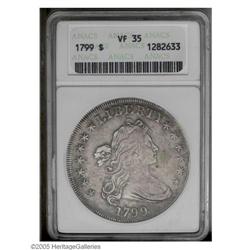 1799 S$1 VF35 ANACS. B-17, BB-164, R.2. Die State V. A 1799[S$1] VF35 ANACS.