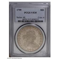 1799 S$1 VF35 PCGS. B-9, BB-166, R.2. This is the "Apo 1799[S$1] VF35 PCGS.