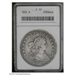 1800 S$1 Fine 12 ANACS. B-12, BB-184, R.3. Die State I 1800[S$1] Fine 12 ANACS.