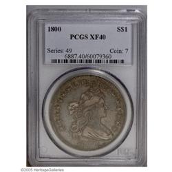 1800 S$1 XF40 PCGS. B-12, BB-184, R.3. The R in LIBERT 1800[S$1] XF40 PCGS.