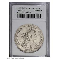 1800 S$1 --Cleaned--ANACS. VF Details, Net Fine 15. BB 1800[S$1] 12 Arrows--Cleaned--ANACS. VF Detai