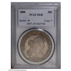 1800 S$1 XF45 PCGS. B-15, BB-195, R.4. Although a coup 1800[S$1] 10 Arrows XF45 PCGS.