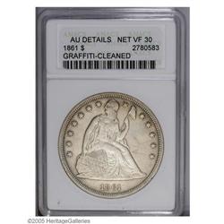 1861 S$1 --Graffiti, Cleaned--ANACS. The 1861 is a scar 1861[S$1]--Graffiti, Cleaned--ANACS. AU Deta