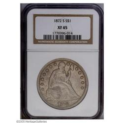 1872-S S$1 XF45 NGC. A Seated dollar with tremendous c 1872-S[S$1] XF45 NGC.