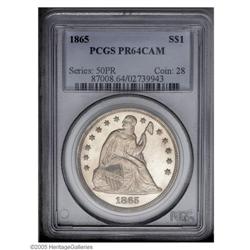 1865 S$1 PR64 Cameo PCGS. The Philadelphia Mint produc 1865[S$1] PR64 Cameo PCGS.
