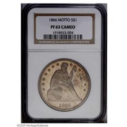 1866 S$1 Motto PR63 Cameo NGC. A splendid Proof exampl 1866[S$1] Motto PR63 Cameo NGC.