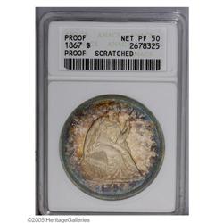 1867 S$1 --Scratched--ANACS. Net PR50. Vividly toned in 1867[S$1]--Scratched--ANACS. Net PR50.